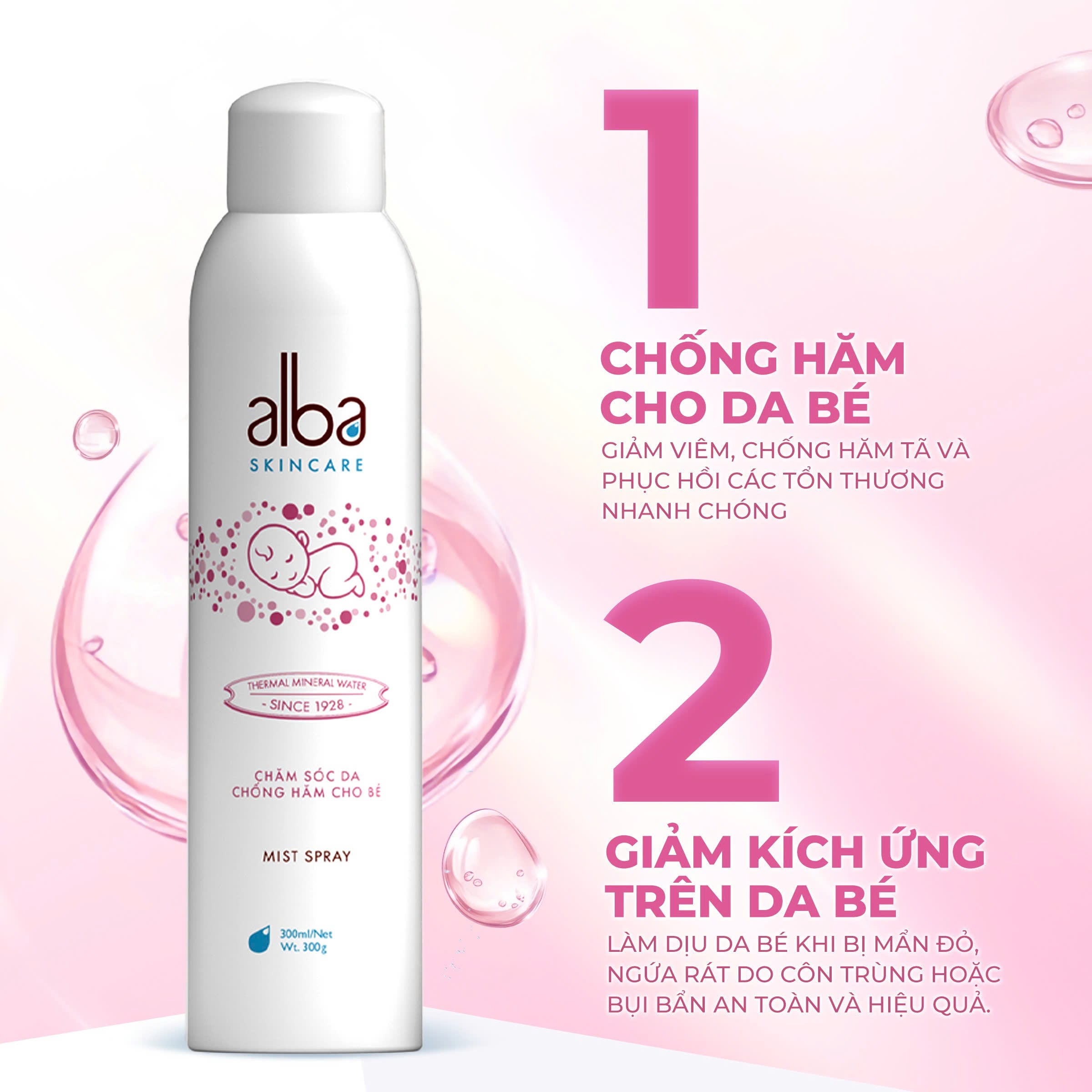 [BABY] XỊT KHOÁNG ALBA BABY DỊU NHẸ VÀ CHỐNG HĂM CHO BÉ